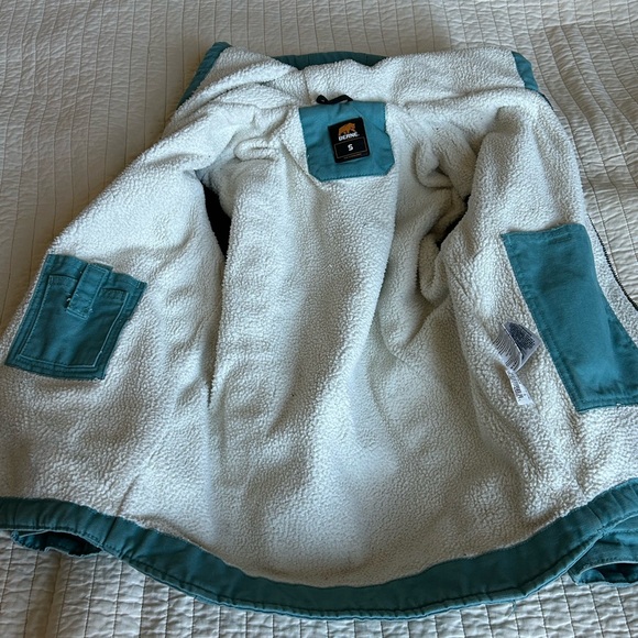 Berne Sherpa-Lined Canvas Softstone Hooded Coat Jacket Sz S (Youth 7-8) - Picture 6 of 9